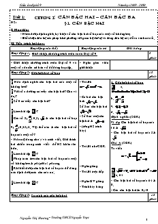 Giáo án Đại số 9 năm học 2009 - 2010