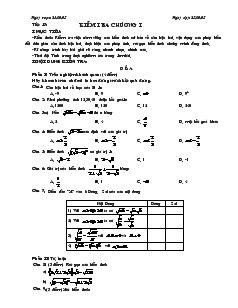 Giáo án Đại số 9 - Tiết 17: Kiểm tra chương I