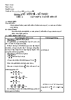 Giáo án Đại số khối 7 - Tiết 1 đến tiết 6