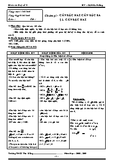 Giáo án Đại số khối 9 - Tiết 1 đến tiết 70