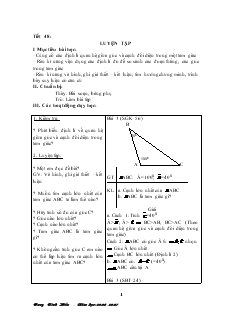 Giáo án Hình học 7 - Tiết 48: Luyện Tập