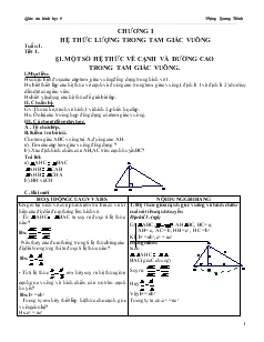 Giáo án Hình học 9 - Đặng Quang Bình