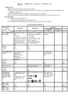 Giáo án Hình học 9 - Tiết 57: Kiểm tra đại số 9 - Chương III