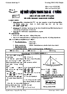 Giáo án Hình học 9 - Trường THCS Mỹ Thuận