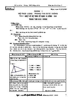 Giáo án Hình học 9 - Trường THCS Ngọc Liên