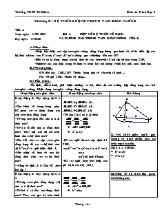 Giáo án hình học 9 - Trường THCS Từ Liêm - Chương I: Hệ thức lượng trong tam giác vuông