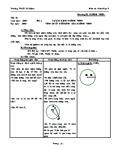 Giáo án Hình Học 9 - Trường THCS Từ Liêm - Chương II: Đường tròn