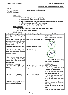 Giáo án Hình Học 9 - Trường THCS Từ Liêm - Chương III: Góc với đường tròn