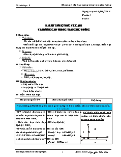 Giáo án Hình Học 9 - Trường THCS Vinh Quang - Tiết 1: Một số hệ thức về cạnh và đường cao trong tam giác vuông