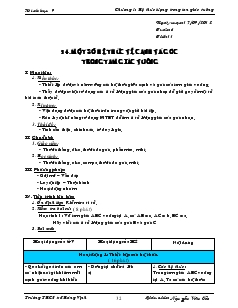 Giáo án Hình Học 9 - Trường THCS Vinh Quang - Tiết 11, 12: Một số hệ thức về cạnh và góc trong tam giác vuông