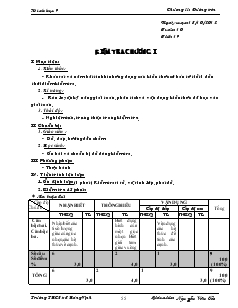 Giáo án Hình Học 9 - Trường THCS Vinh Quang - Tiết 19, 20: Kiểm tra chương I