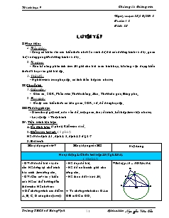 Giáo án Hình Học 9 - Trường THCS Vinh Quang - Tiết 23, 24: Luyện tập