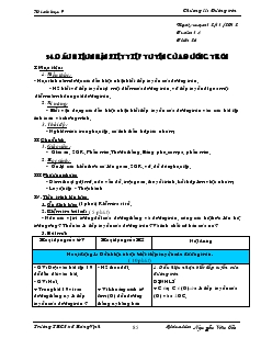 Giáo án Hình Học 9 - Trường THCS Vinh Quang -  Tiết 26, 27: Dấu hiệu nhận biết tiếp tuyến của đường tròn