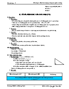 Giáo án Hình Học 9 - Trường THCS Vinh Quang - Tiết 6, 7, 8