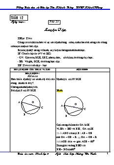 Giáo án Hình học 9 - Tuần 12 - Trường THCS Khánh Trung