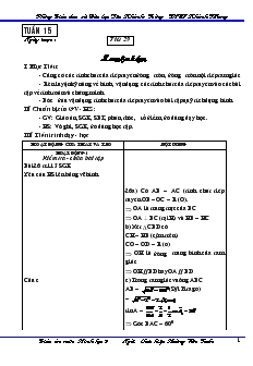 Giáo án Hình học 9 - Tuần 15 - Trường THCS Khánh Trung