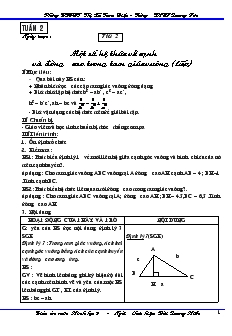 Giáo án Hình học 9 - Tuần 2 - Trường THCS Khánh Trung