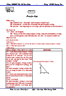 Giáo án Hình học 9 - Tuần 7 - Trường THCS Khánh Trung