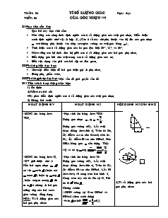 Giáo án Hình học lớp 9 (chuẩn) - Tiết 6: Tỉ số lượng giác của góc nhọn