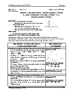 Giáo án Hình học lớp 9 - Chương I: Hệ thức lượng trong tam giác vuông