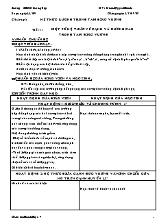 Giáo án Hình học lớp 9 - Học kỳ I - Trường THCS Lóng Sập