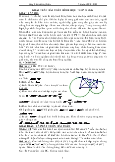 Giáo án Hình học lớp 9 - Khai thác bài toán Hình học trong sách giáo khoa