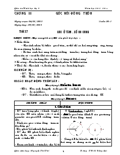 Giáo án Hình học lớp 9 năm học 2012 - 2013