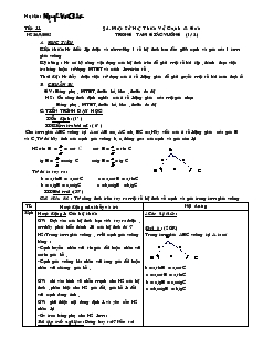 Giáo án Hình học lớp 9 - Nguyễn Văn Châu - Tiết 11: Một số hệ thức về cạnh và góc trong tam giác vuông