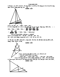 Giáo án Hình học lớp 9 - Tam giác cân