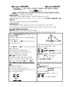 Giáo án Hình học lớp 9 - Tiết 1 đến tiết 18