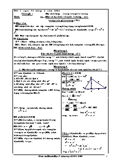 Giáo án Hình học lớp 9 - Tiết 1 đến tiết 19 năm 2008