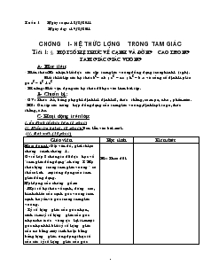 Giáo án Hình học lớp 9 - Tiết 1 đến tiết 66 năm 2011