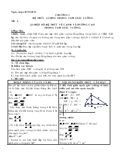 Giáo án Hình học lớp 9 - Tiết 1 đến tiết 70