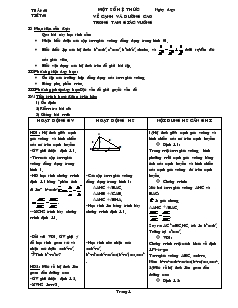 Giáo án Hình học lớp 9 - Tiết 1 đến tiết 8