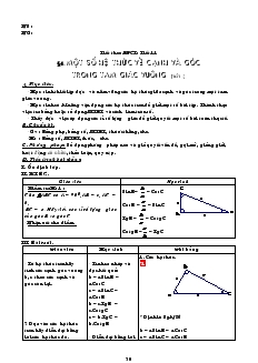 Giáo án Hình học lớp 9 - Tiết 11 đến tiết 16