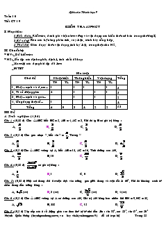 Giáo án Hình học lớp 9 - Tiết 19: Kiểm tra 45 phút
