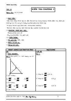 Giáo án Hình học lớp 9 - Tiết 19: Kiểm tra chương I
