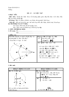 Giáo án Hình học lớp 9 - Tiết 22: Luyện tập