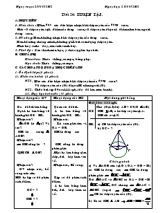 Giáo án Hình học lớp 9 - Tiết 24: Luyện tập