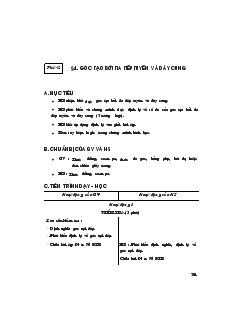 Giáo án Hình học lớp 9 - Tiết 42: Góc tạo bởi tia tiếp tuyến và dây cung