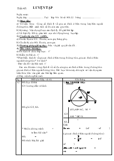 Giáo án Hình học lớp 9 - Tiết 45 đến tiết 48