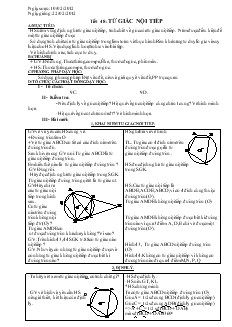 Giáo án Hình học lớp 9 - Tiết 48: Tứ giác nội tiếp