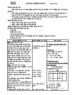 Giáo án Hình học lớp 9 - Tiết 8: Bảng lượng giác