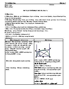 Giáo án Hình học lớp 9 - Tô Mạnh Cường - Tiết 66: Ôn tập cuối học kỳ II