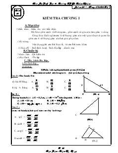 Giáo án Hình học lớp 9 - Trường THCS Triệu Thuận - Tiết 19: Kiểm tra chương I