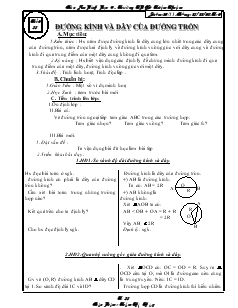 Giáo án Hình học lớp 9 - Trường THCS Triệu Thuận - Tiết 22: Đường kính và dây của đường tròn