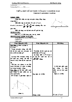 Giáo án Hình học lớp 9 - Trường THCS xã Phúc An