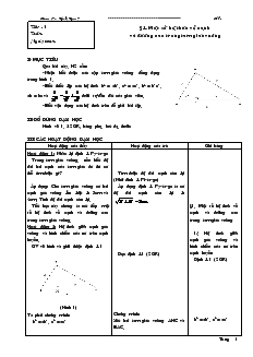 Giáo án Hình học lớp 9 - Tuần 1 đến tuần 10