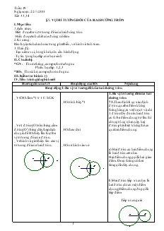 Giáo án Hình học lớp 9 - Tuần 19 đến tuần 35