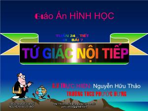 Giáo án Hình học lớp 9 - Tuần 24 - Tiết 48: Bài tứ giác nội tiếp